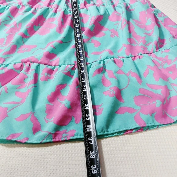 Umgee Floral Teired Mini Shift Dress 1XL Blue Pink Dopamine Boho Fairy - Picture 7 of 12
